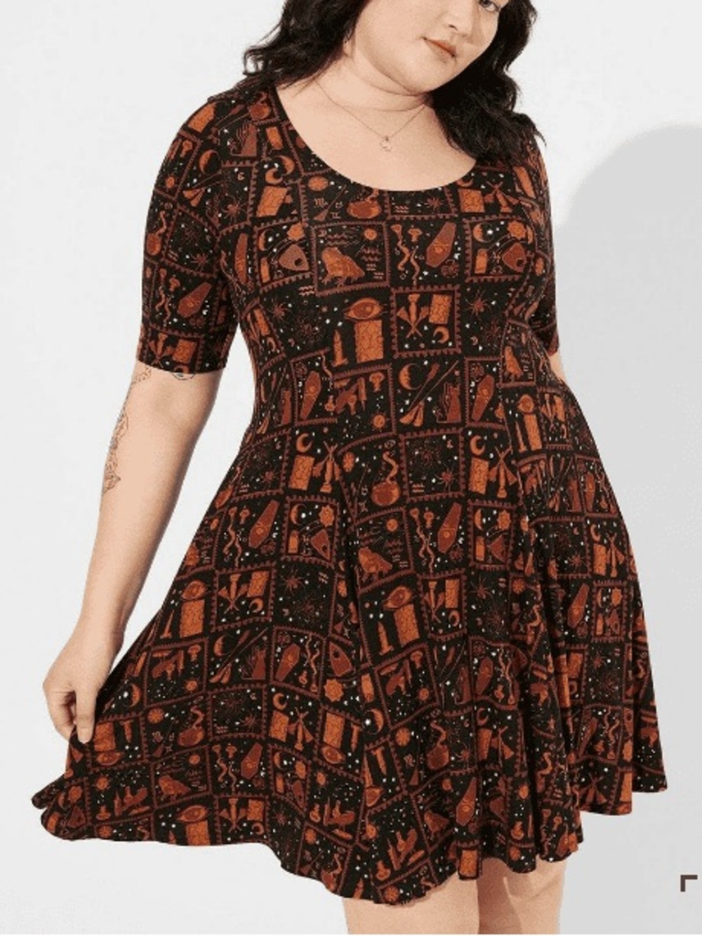 torrid Hocus Pocus Jersey Fit & Flare Graphic Dress